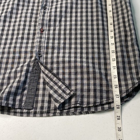 MBX Denim Wear Button Down Check Plaid Short Sleeve Shirt Cotton Chest Pocket - Picture 11 of 13